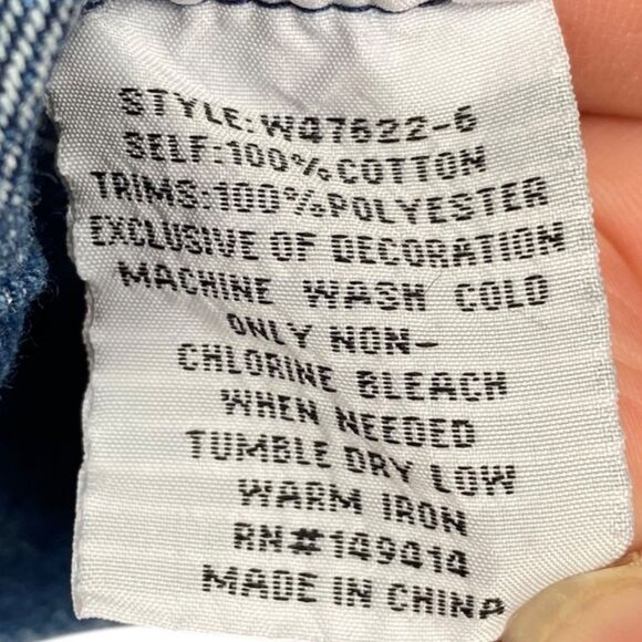 Johnny Was Floral Embroidered Denim Jacket Boho Patchwork Blue Jean Small - Picture 10 of 11